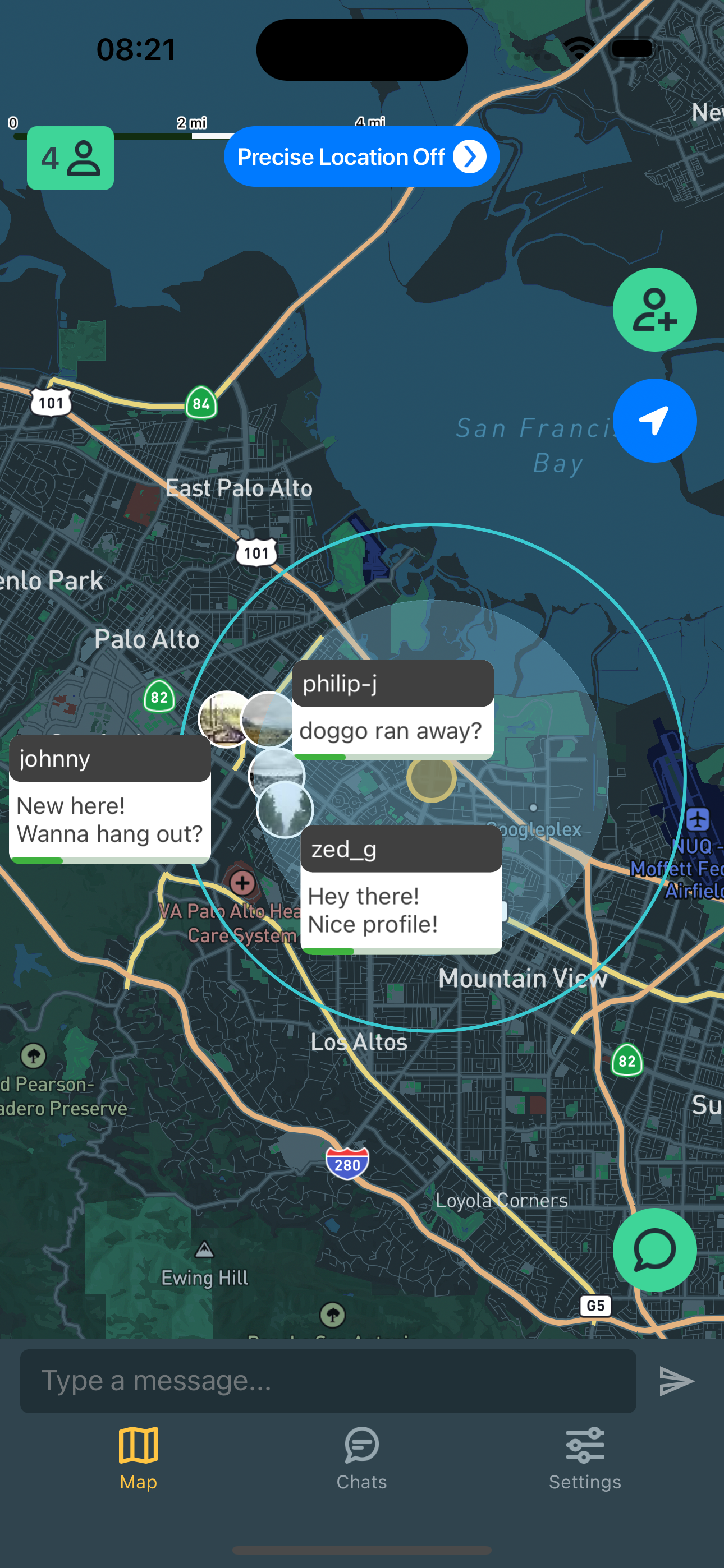 Yelr map chat